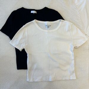 Topshop Short Sleeve Tee - Black & White